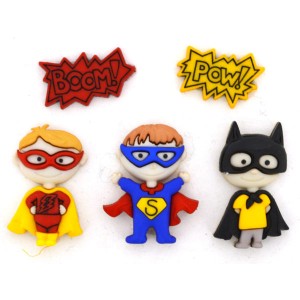Decorative Kids Buttons - Super Hero